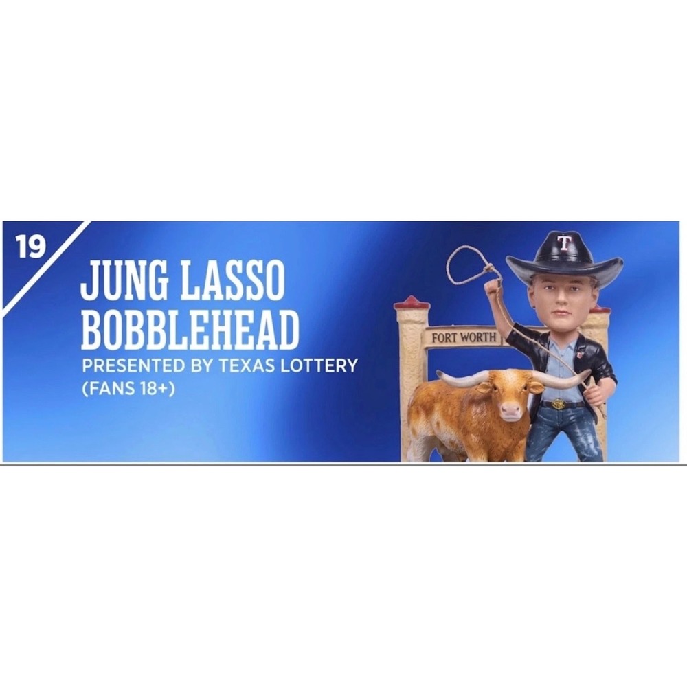 Texas Rangers Bobblehead Unisex OS Multi Josh Jung Lasso SGA Texas Lottery
